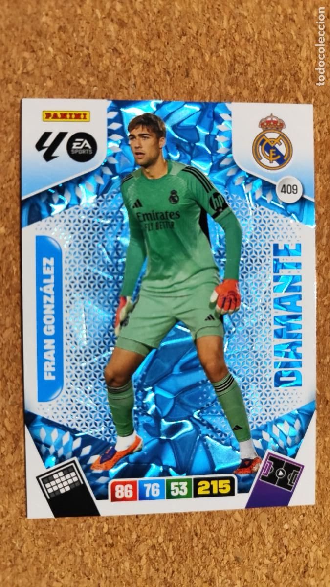 Cromos de F&uacute;tbol: ADRENALYN XL LA LIGA 2025/26 CARD DIAMANTE FRAN GONZALEZ REAL MADRID # 408 PANINI