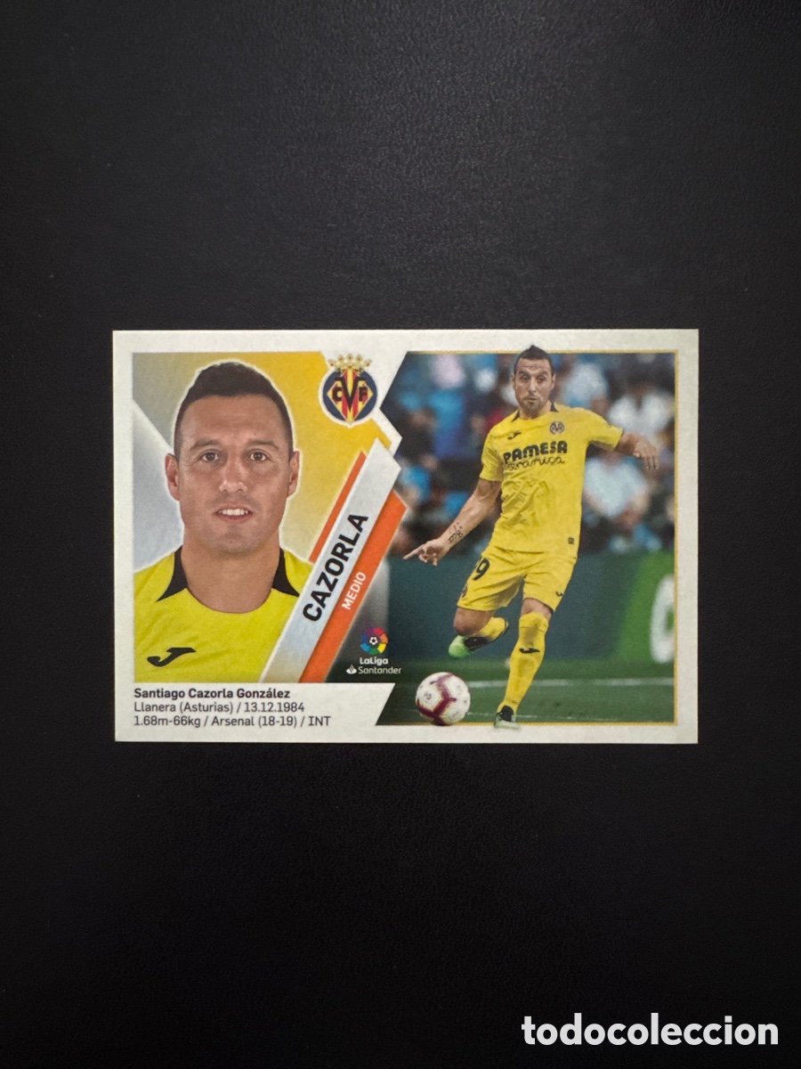Fu&szlig;ball-Sticker: CAZORLA N&Uacute;MERO 12 VILLARREAL LIGA ESTE 2019 2020