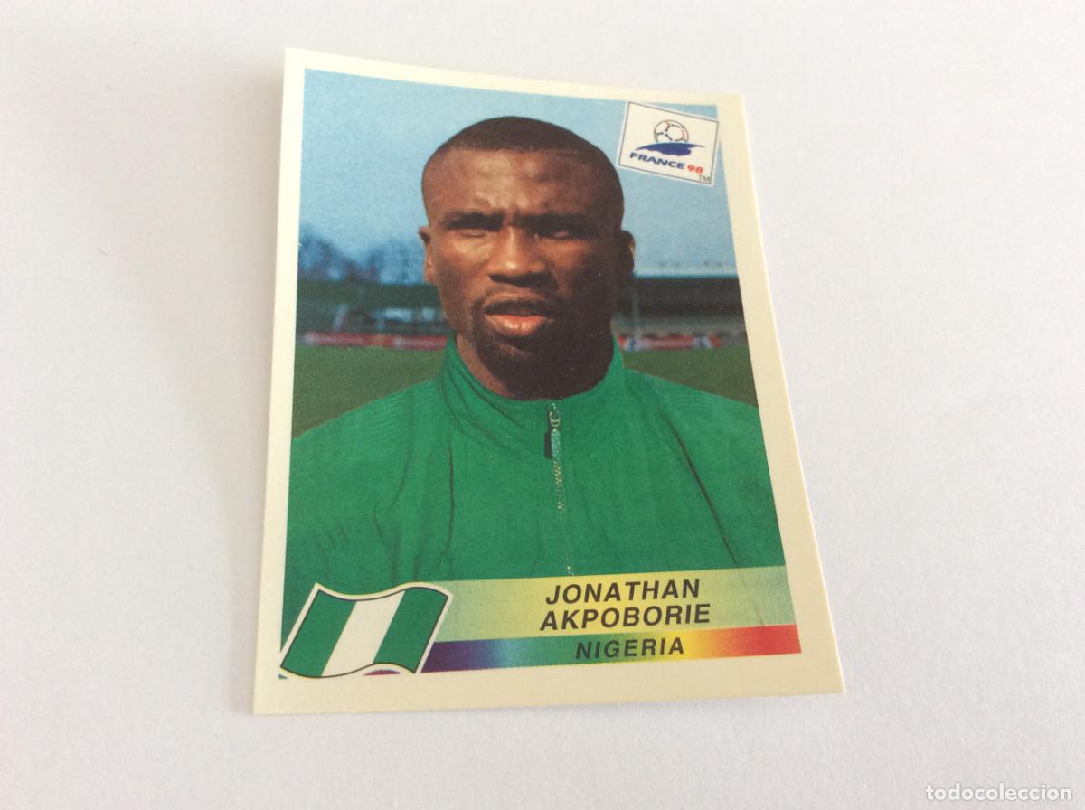 Fu&szlig;ball-Sticker: 261 Jonathan Akpoborie Nigeria CROMO STICKER Francia 1998 PANINI