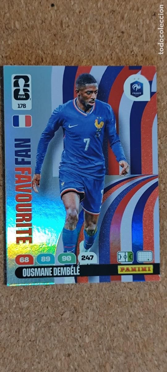 Fu&szlig;ball-Sticker: ADRENALYN XL FIFA WORLD CUP 2026 CARD FANS FAVOURITE DEMBELE FRANCIA # 178 PANINI
