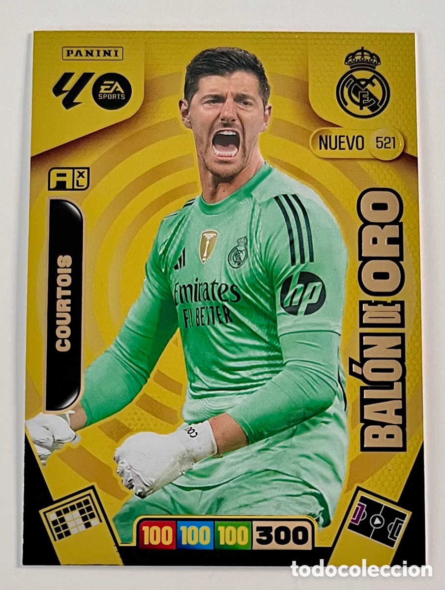 Cromos de F&uacute;tbol: 521 COURTOIS BALON DE ORO ADRENALYN 25 26 REAL MADRID