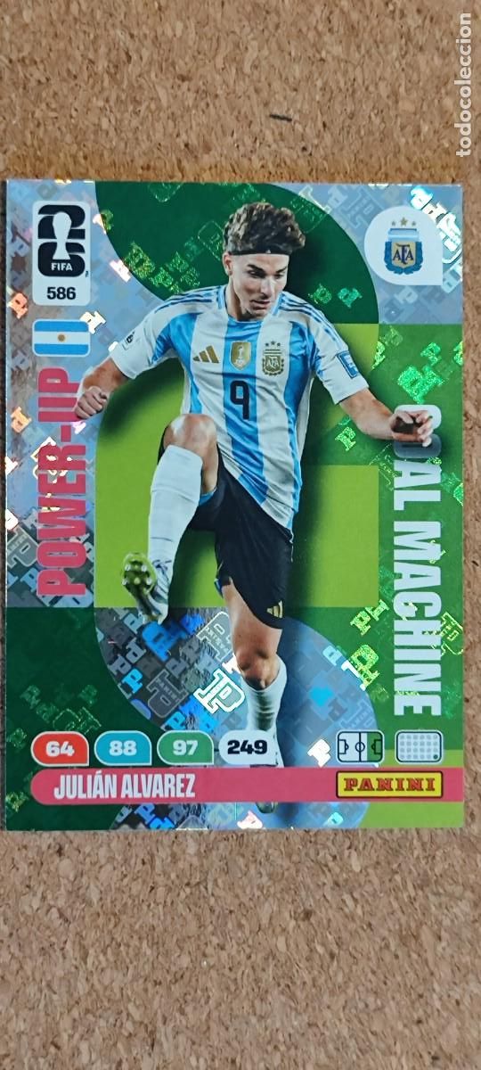 Cromos de F&uacute;tbol: ADRENALYN XL FIFA WORLD CUP 2026 CARD POWER-UP JULIAN ALVAREZ ARGENTINA # 586 PANINI