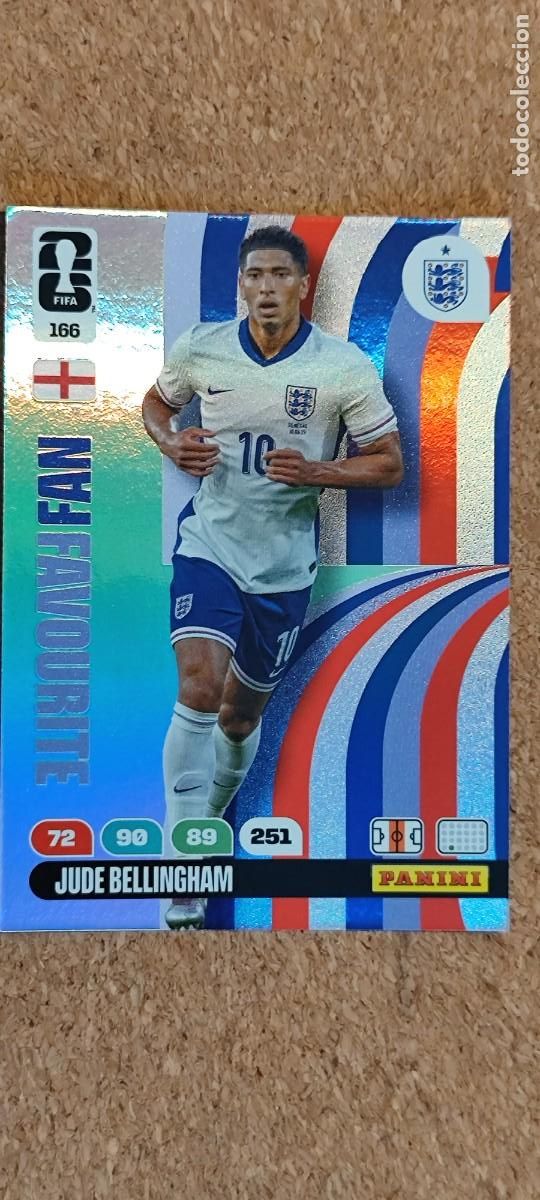 Fu&szlig;ball-Sticker: ADRENALYN XL FIFA WORLD CUP 2026 CARD FANS FAVOURITE BELLINGHAM INGLATERRA # 166 PANINI
