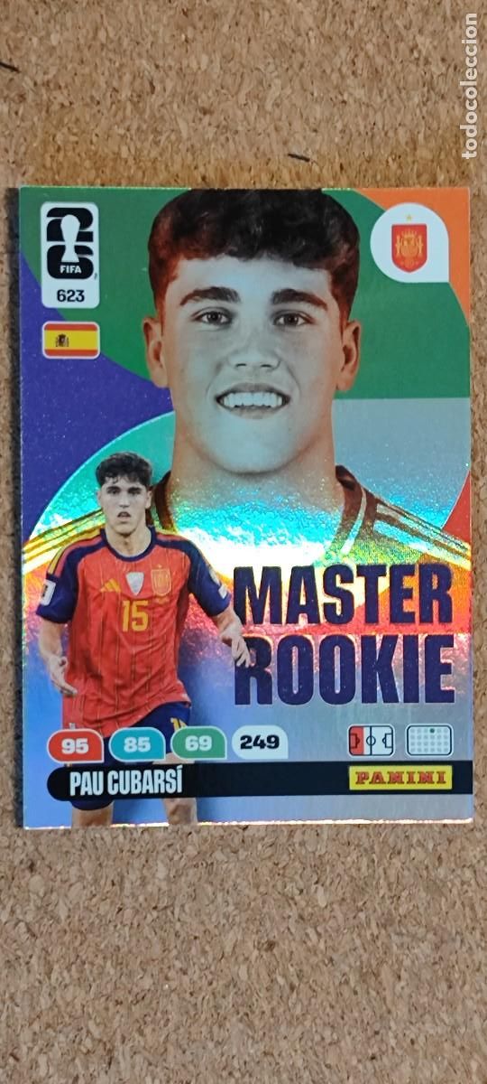 Cromos de F&uacute;tbol: ADRENALYN XL FIFA WORLD CUP 2026 CARD MASTER ROOKIE CUBARSI ESPA&Ntilde;A # 623 PANINI
