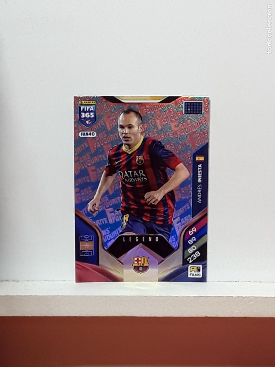 Cromos de F&uacute;tbol: FIFA 365 ADRENALYN 2025 2026 25 26 ALBUM PANINI LIGA N FAN40 FAN 40 BARCELONA AZUL ANDRES INIESTA