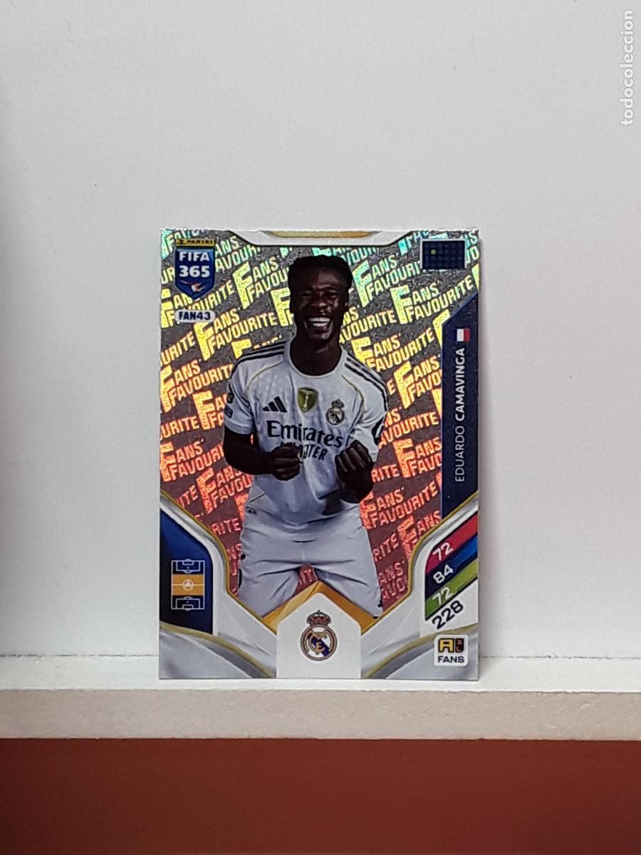 Cromos de F&uacute;tbol: FIFA 365 ADRENALYN 2025 2026 25 26 ALBUM PANINI LIGA N FAN43 FAN 43 REAL MADRID CAMAVINGA EDUARDO