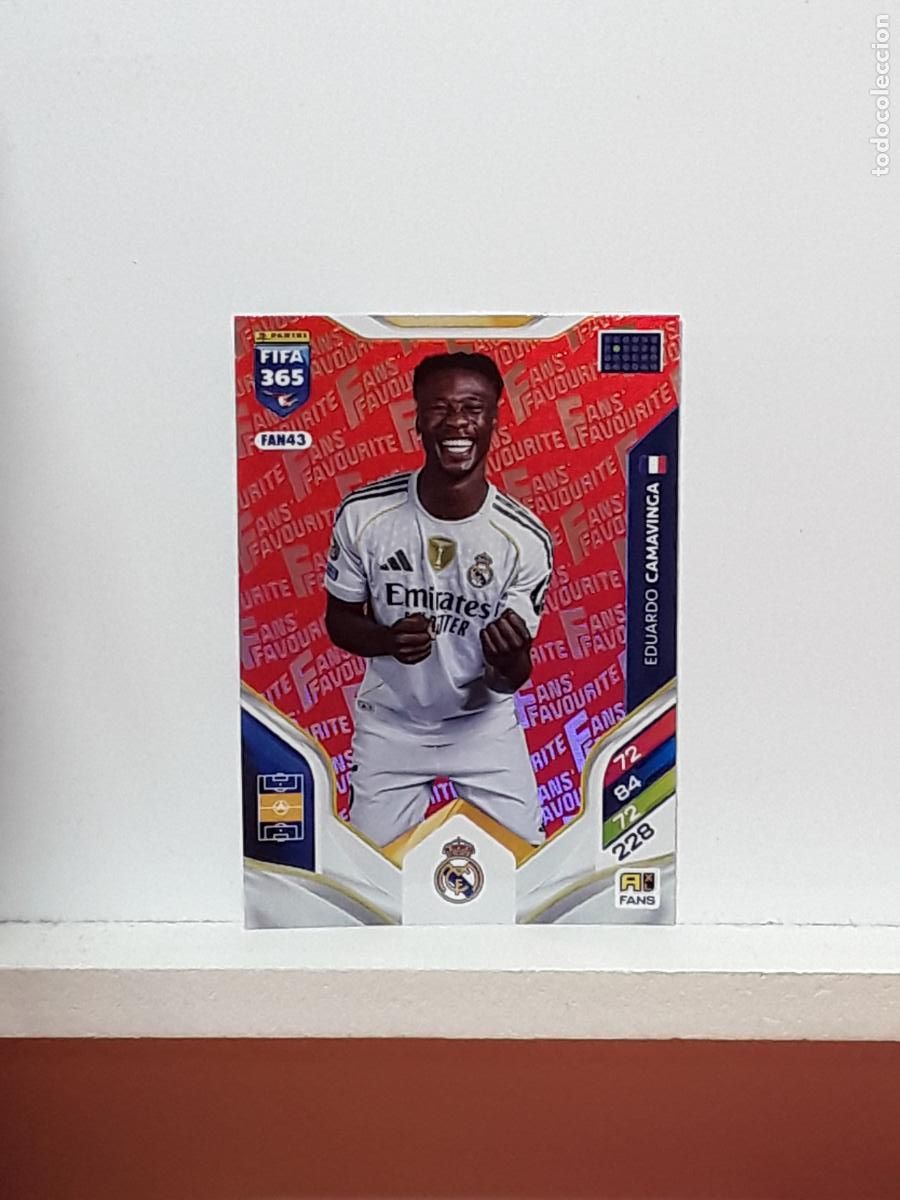 Cromos de F&uacute;tbol: FIFA 365 ADRENALYN 2025 2026 25 26 ALBUM PANINI LIGA N FAN43 FAN 43 REAL MADRID ROJO CAMAVINGA