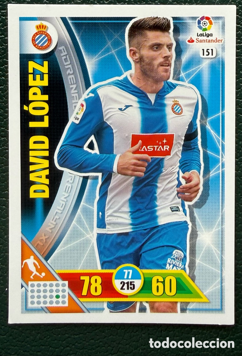 Cromos de F&uacute;tbol: 151 DAVID LOPEZ RCD ESPANYOL FICHAS ALBUM ADRENALYN XL 2016 2017 16 17