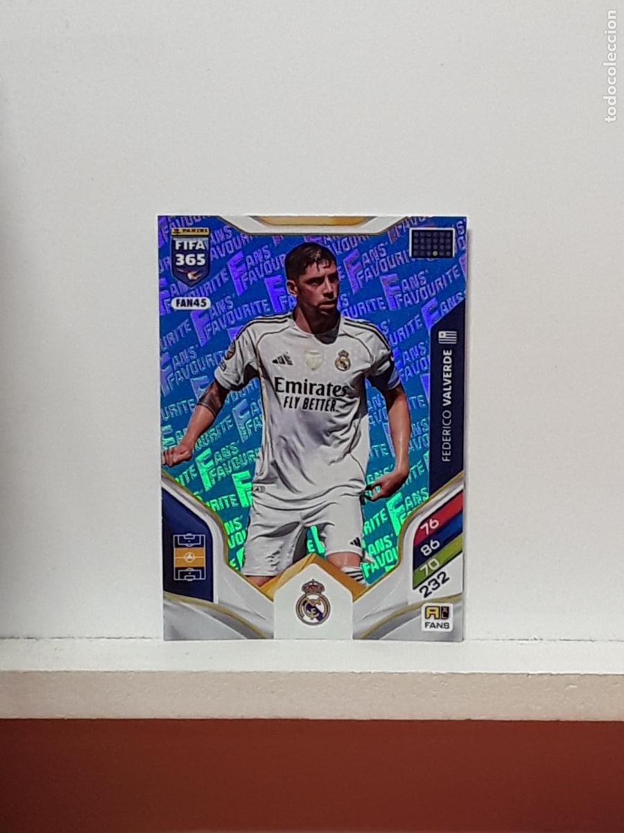Cromos de F&uacute;tbol: FIFA 365 ADRENALYN 2025 2026 25 26 ALBUM PANINI LIGA N FAN45 FAN 45 REAL MADRID AZUL FEDE VALVERDE