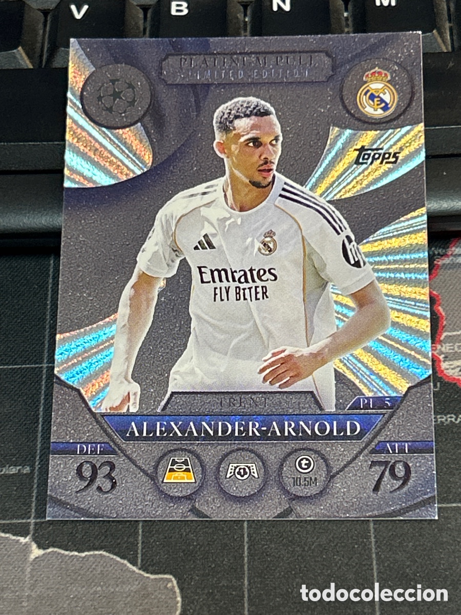 Cromos de F&uacute;tbol: PL 5 ALEXANDER ARNOLD (REAL MADRID) PLATINUM PULL TOPPS MATCH ATTAX CHAMPIONS LEAGUE 2025 2026 25 26