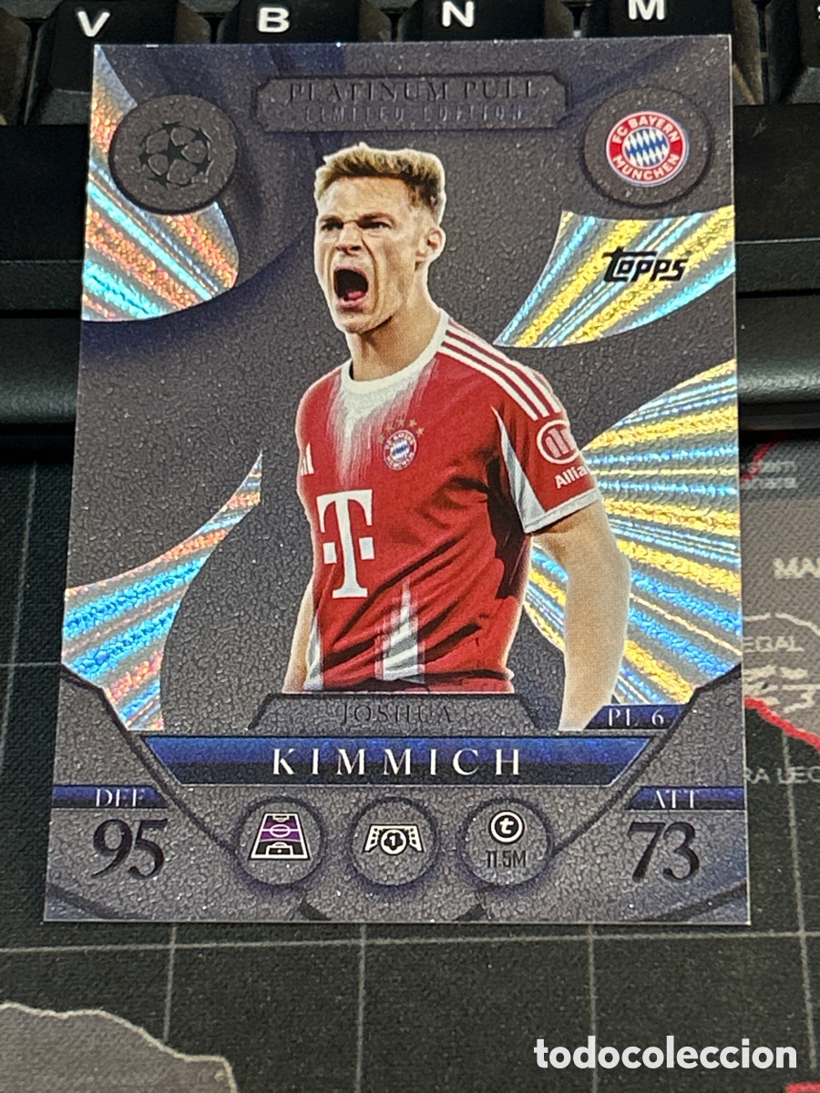 Cromos de F&uacute;tbol: PL 6 JOSHUA KIMMICH (BAYERN MUNICH) PLATINUM PULL TOPPS MATCH ATTAX CHAMPIONS LEAGUE 2025 2026 25 26