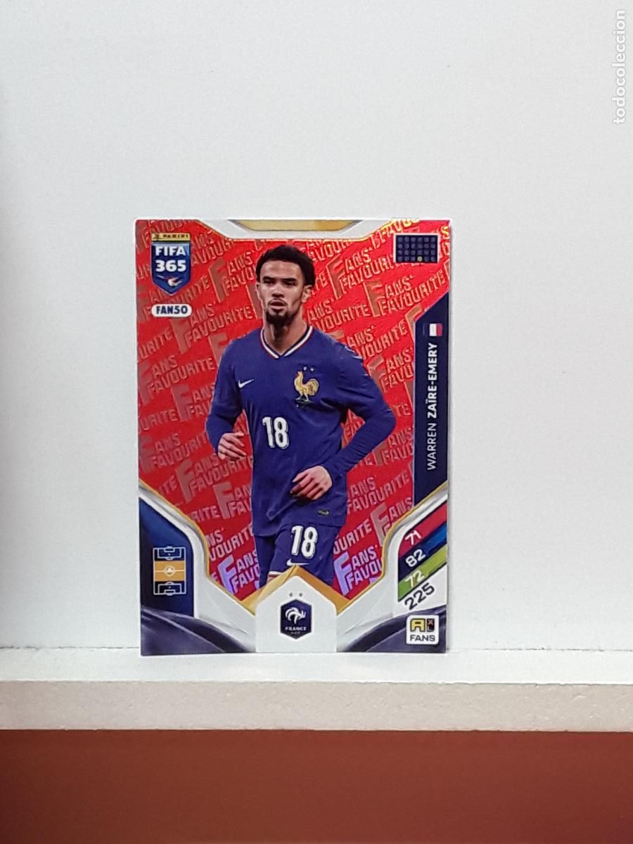 Cromos de F&uacute;tbol: FIFA 365 ADRENALYN 2025 2026 25 26 ALBUM PANINI LIGA N FAN50 FAN 50 FRANCIA ROJO WARREN ZAIRE-EMERY