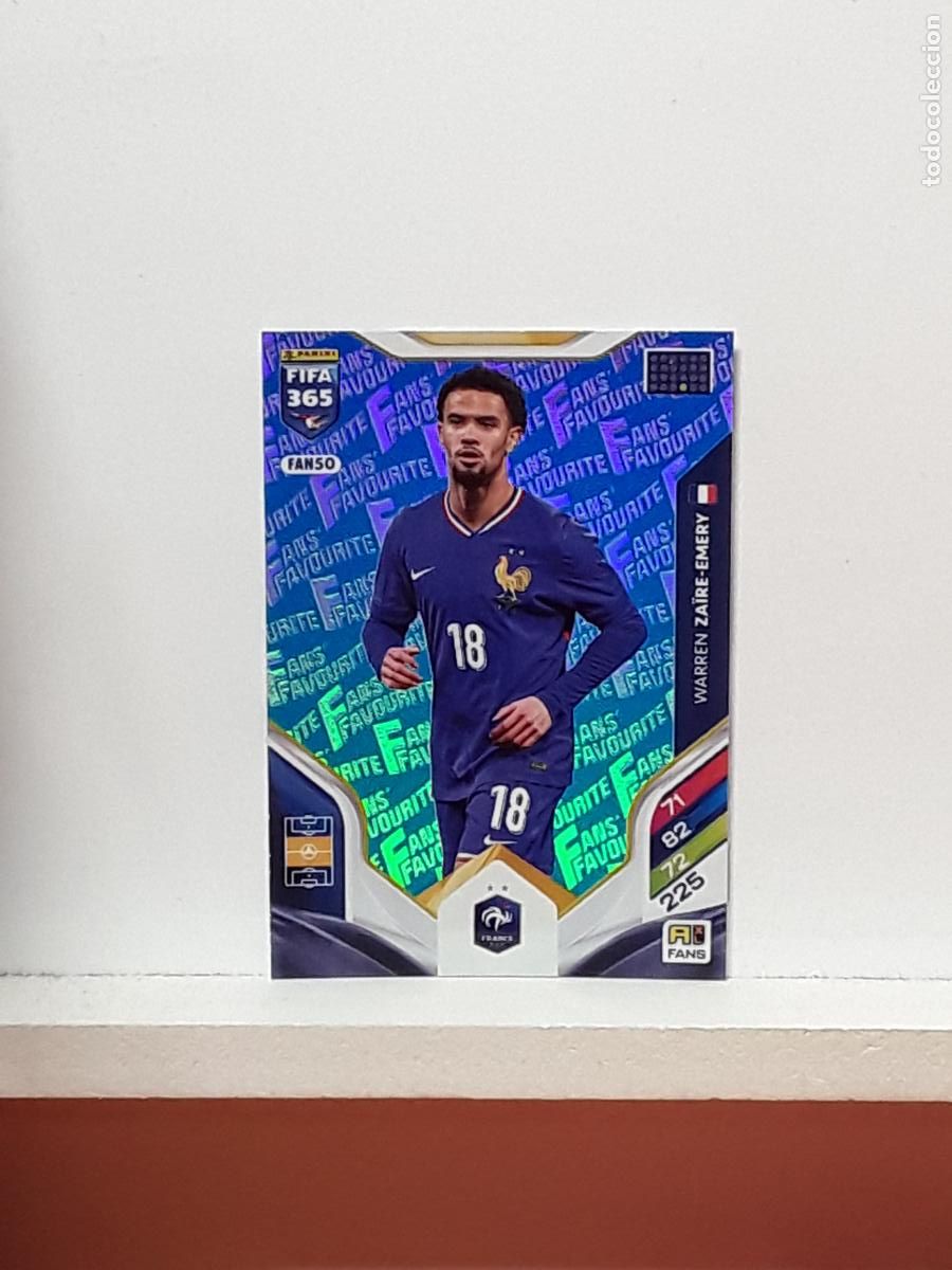 Cromos de F&uacute;tbol: FIFA 365 ADRENALYN 2025 2026 25 26 ALBUM PANINI LIGA N FAN50 FAN 50 FRANCIA AZUL WARREN ZAIRE-EMERY