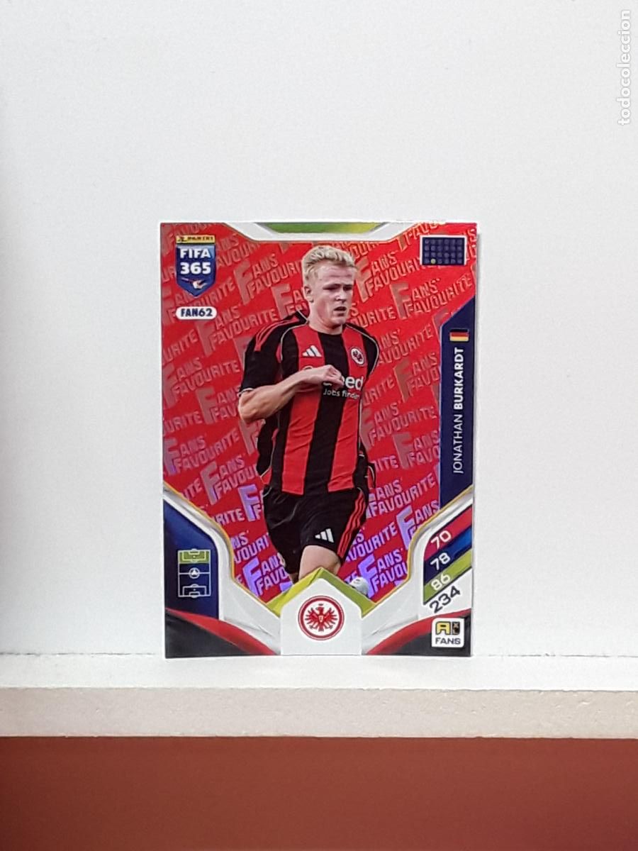 Cromos de F&uacute;tbol: FIFA 365 ADRENALYN 2025 2026 25 26 ALBUM PANINI LIGA N FAN62 FAN 62 EINTRACHT FRANKFUR ROJO BURKARDT