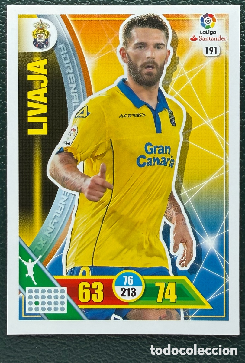 Cromos de F&uacute;tbol: 191 LIVAJA UD LAS PALMAS FICHAS ALBUM ADRENALYN XL 2016 2017 16 17