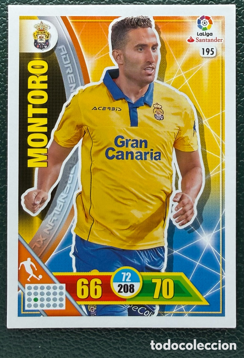 Cromos de F&uacute;tbol: 195 MONTORO UD LAS PALMAS FICHAS ALBUM ADRENALYN XL 2016 2017 16 17