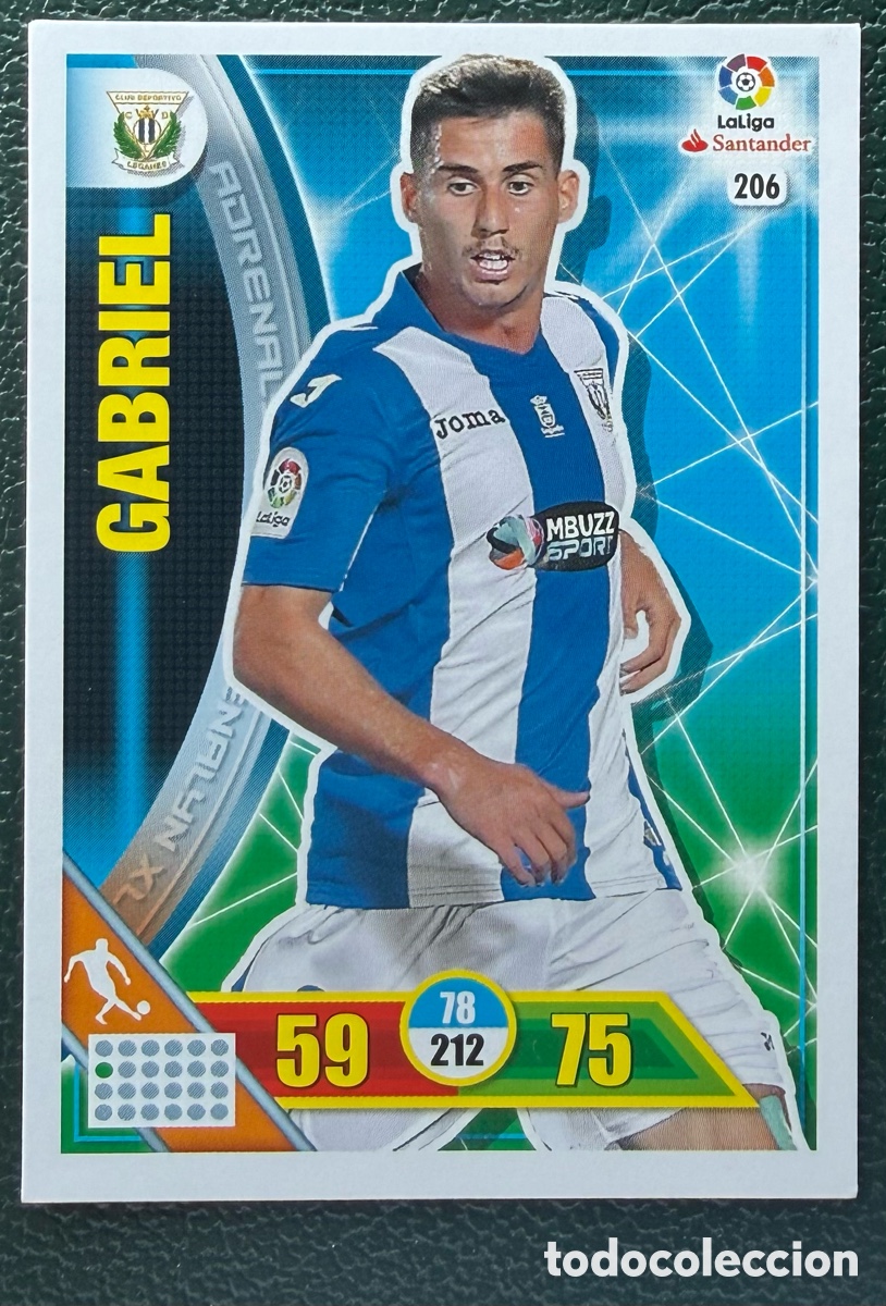 Cromos de F&uacute;tbol: 206 GABRIEL CD LEGANES FICHAS ALBUM ADRENALYN XL 2016 2017 16 17