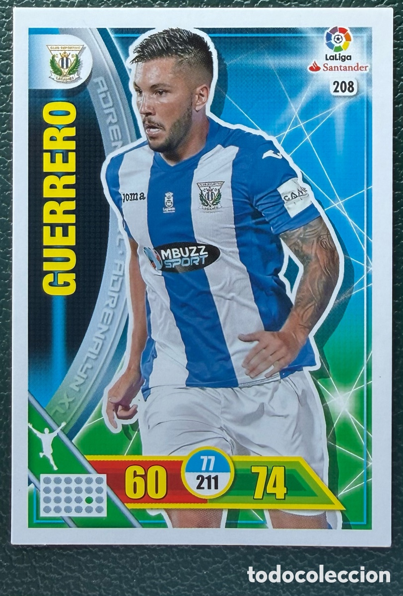 Cromos de F&uacute;tbol: 208 GUERRERO CD LEGANES FICHAS ALBUM ADRENALYN XL 2016 2017 16 17