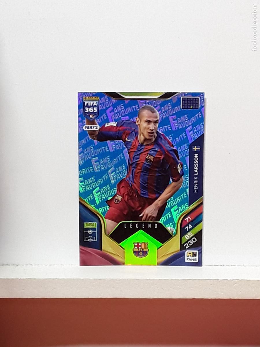 Cromos de F&uacute;tbol: FIFA 365 ADRENALYN 2025 2026 25 26 ALBUM PANINI LIGA N FAN72 FAN 72 BARCELONA AZUL HENRIK LARSSON