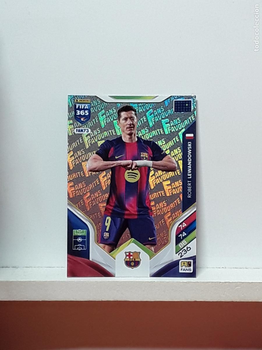 Cromos de F&uacute;tbol: FIFA 365 ADRENALYN 2025 2026 25 26 ALBUM PANINI LIGA N FAN73 FAN 73 BARCELONA ROBERT LEWANDOWSKI