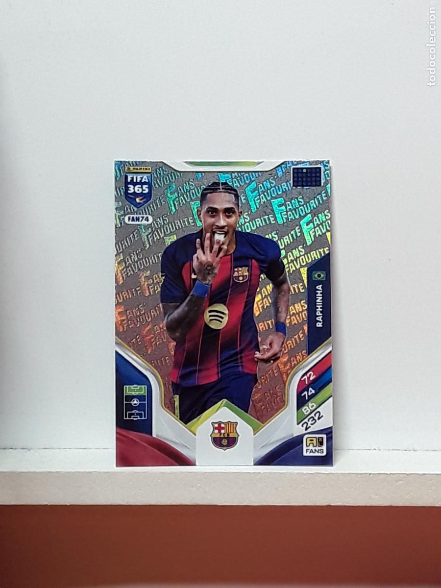 Cromos de F&uacute;tbol: FIFA 365 ADRENALYN 2025 2026 25 26 ALBUM PANINI LIGA N FAN74 FAN 74 BARCELONA RAPHINHA