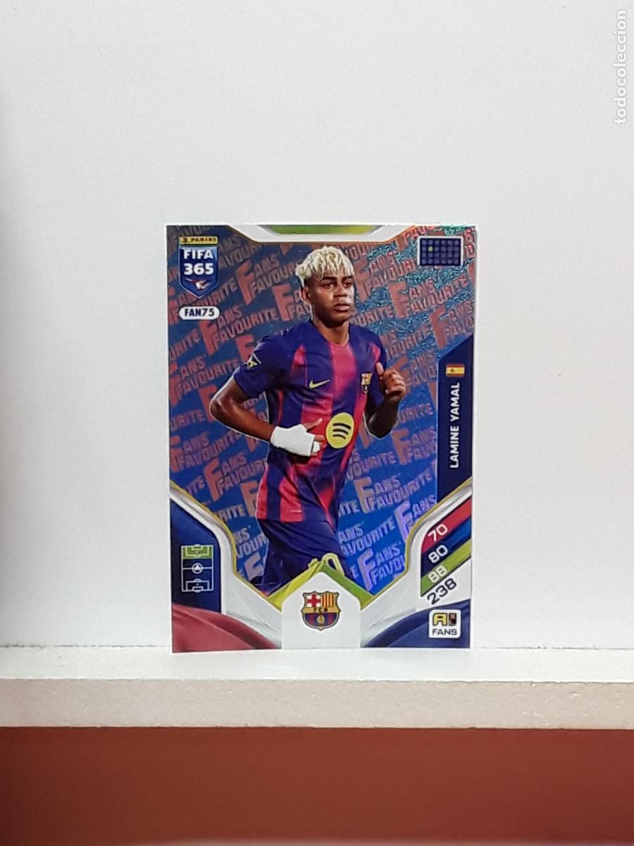 Cromos de F&uacute;tbol: FIFA 365 ADRENALYN 2025 2026 25 26 ALBUM PANINI LIGA N FAN75 FAN 75 BARCELONA AZUL LAMINE YAMAL