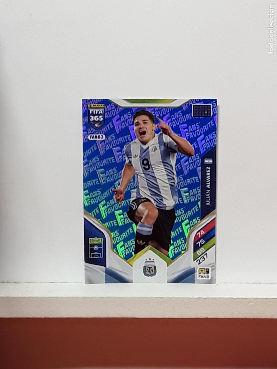 Cromos de F&uacute;tbol: FIFA 365 ADRENALYN 2025 2026 25 26 ALBUM PANINI LIGA N FAN83 FAN 83 ARGENTINA AZUL JULIAN ALVAREZ