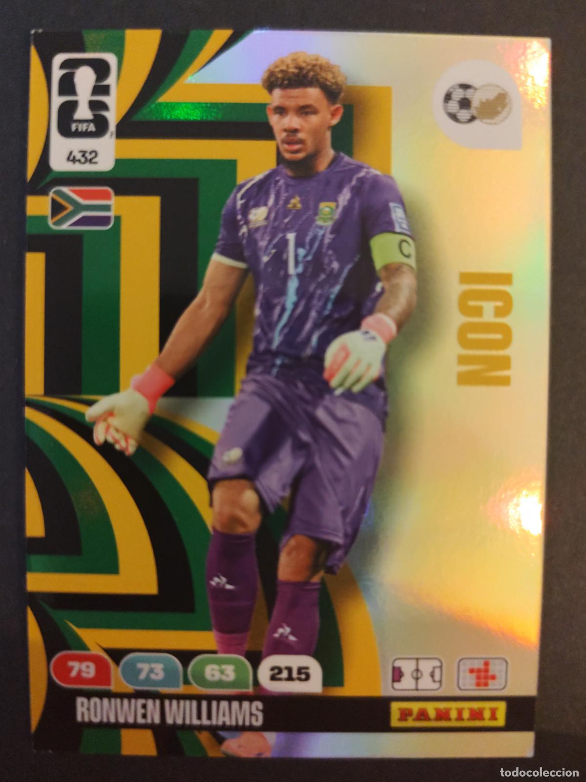 Cromos de F&uacute;tbol: 432 RONWEN WILLIAMS ICON SUD&Aacute;FRICA ADRENALYN MUNDIAL FIFA WORLD CUP 2026 PANINI