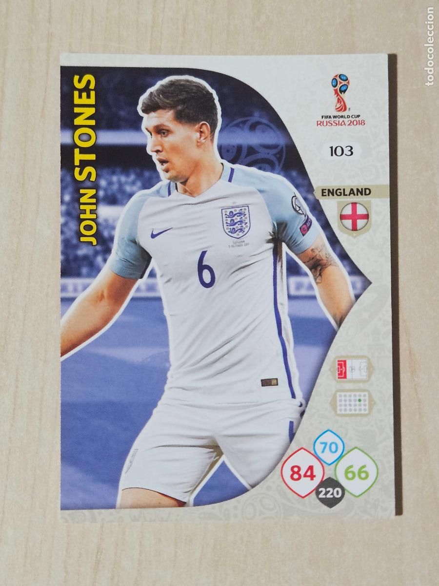 Football Stickers: N&ordm; 103 JOHN STONES - ADRENALYN 2018 MUNDIAL RUSIA - CROMO FICHA - INGLATERRA
