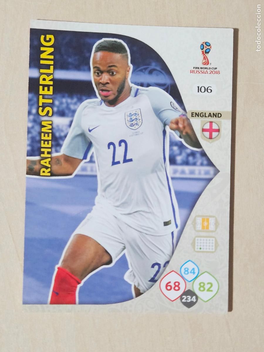 Fu&szlig;ball-Sticker: N&ordm; 106 STERLING - ADRENALYN 2018 MUNDIAL RUSIA - CROMO FICHA - INGLATERRA