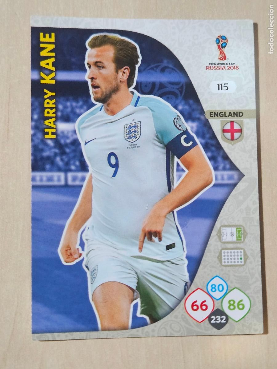 Fu&szlig;ball-Sticker: N&ordm; 115 HARRY KANE - ADRENALYN 2018 MUNDIAL RUSIA - CROMO FICHA - INGLATERRA