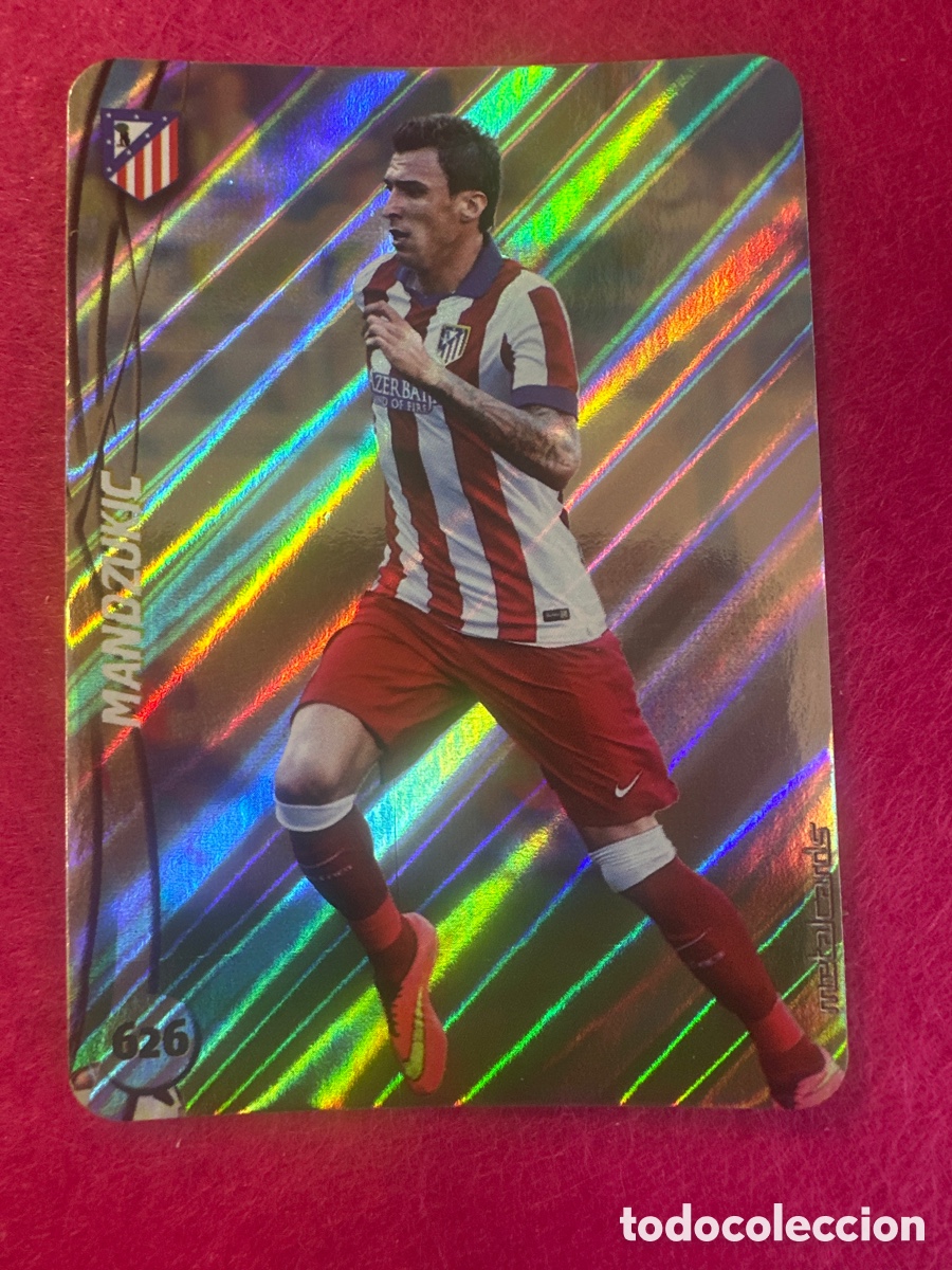 Football Stickers: 626 MANDZUKIC (AT.MADRID) TOP VERSI&Oacute;N DIAGONALES MUNDICROMO 2015 14 15 METALCARD