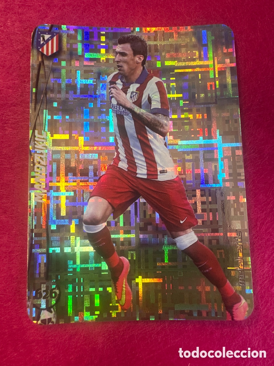Football Stickers: 626 MANDZUKIC (AT.MADRID) TOP VERSI&Oacute;N BRILLO TETRIS MUNDICROMO 2015 14 15 METALCARD