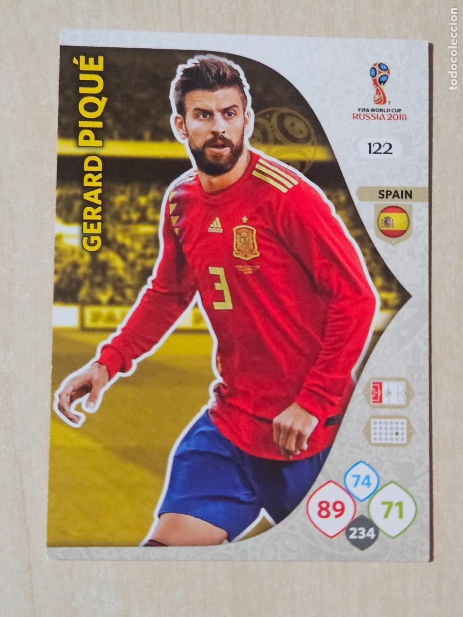 Cromos de F&uacute;tbol: N&ordm; 122 PIQUE - ADRENALYN 2018 MUNDIAL RUSIA - CROMO FICHA - ESPA&Ntilde;A