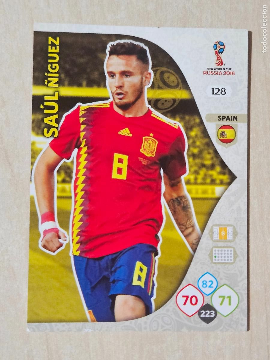 Cromos de F&uacute;tbol: N&ordm; 128 SAUL &Ntilde;IGUEZ - ADRENALYN 2018 MUNDIAL RUSIA - CROMO FICHA - ESPA&Ntilde;A