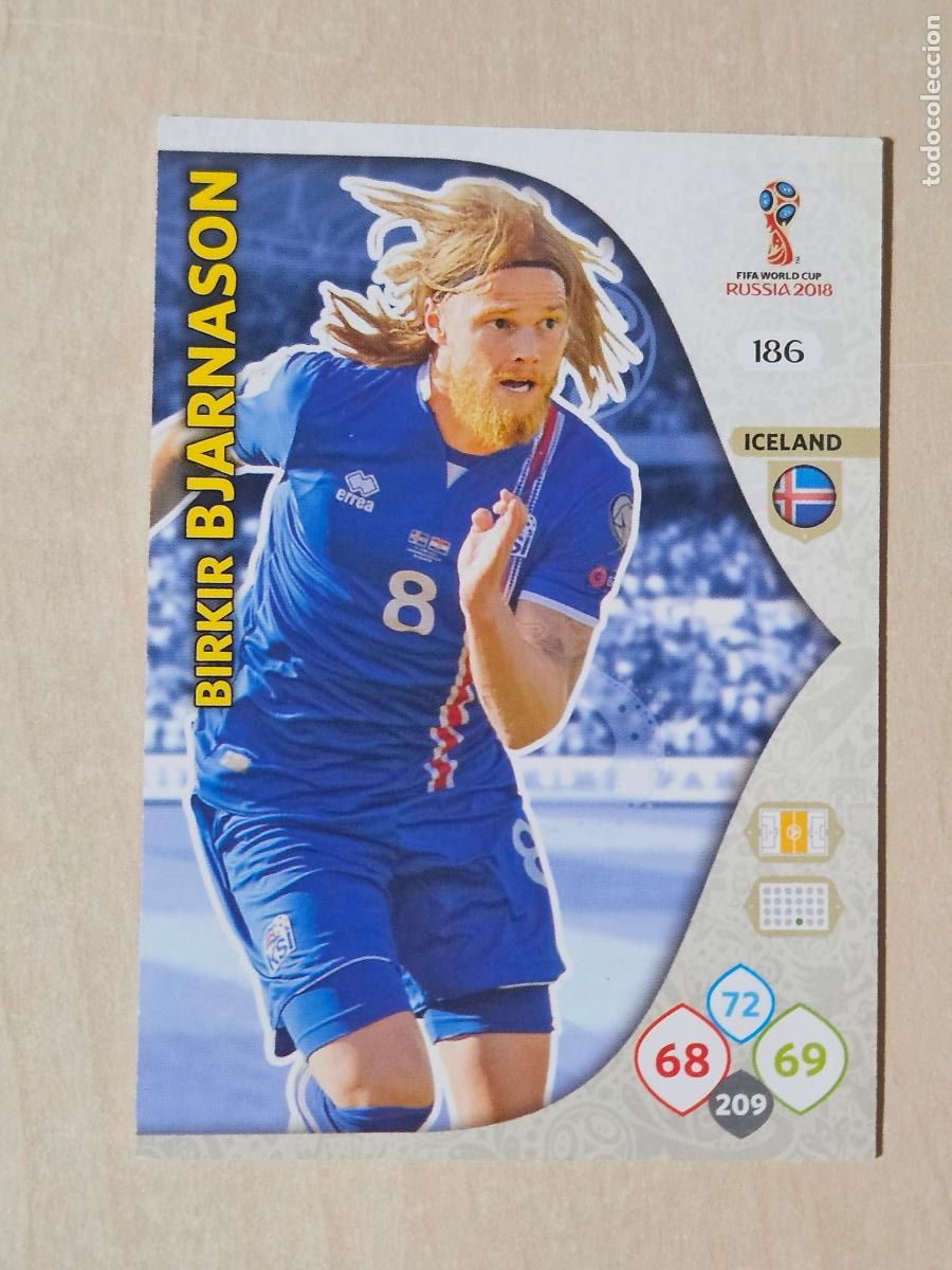 Cromos de F&uacute;tbol: N&ordm; 186 BIRKIR BJARNASON - ADRENALYN 2018 MUNDIAL RUSIA - CROMO FICHA - ISLANDIA