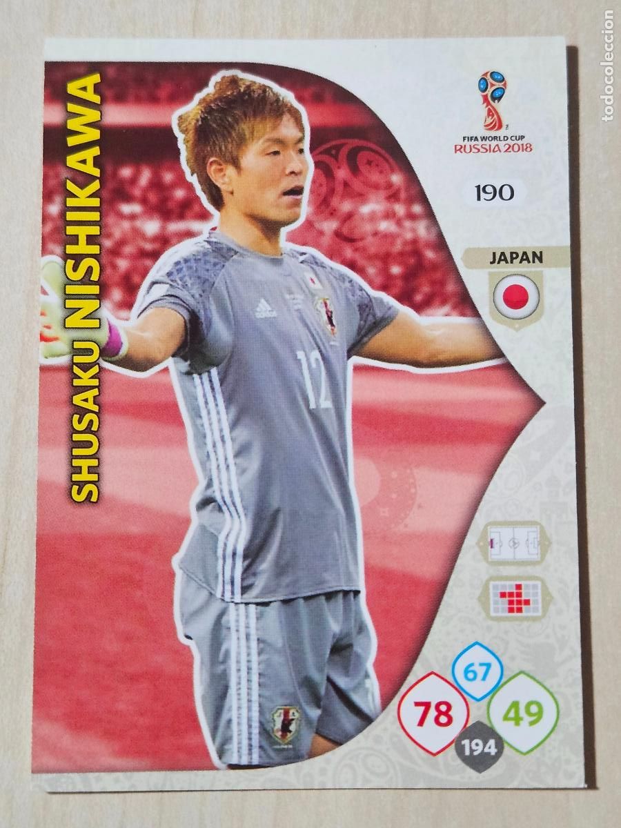 Cromos de F&uacute;tbol: N&ordm; 190 NISHIKAWA - ADRENALYN 2018 MUNDIAL RUSIA - CROMO FICHA - JAPON