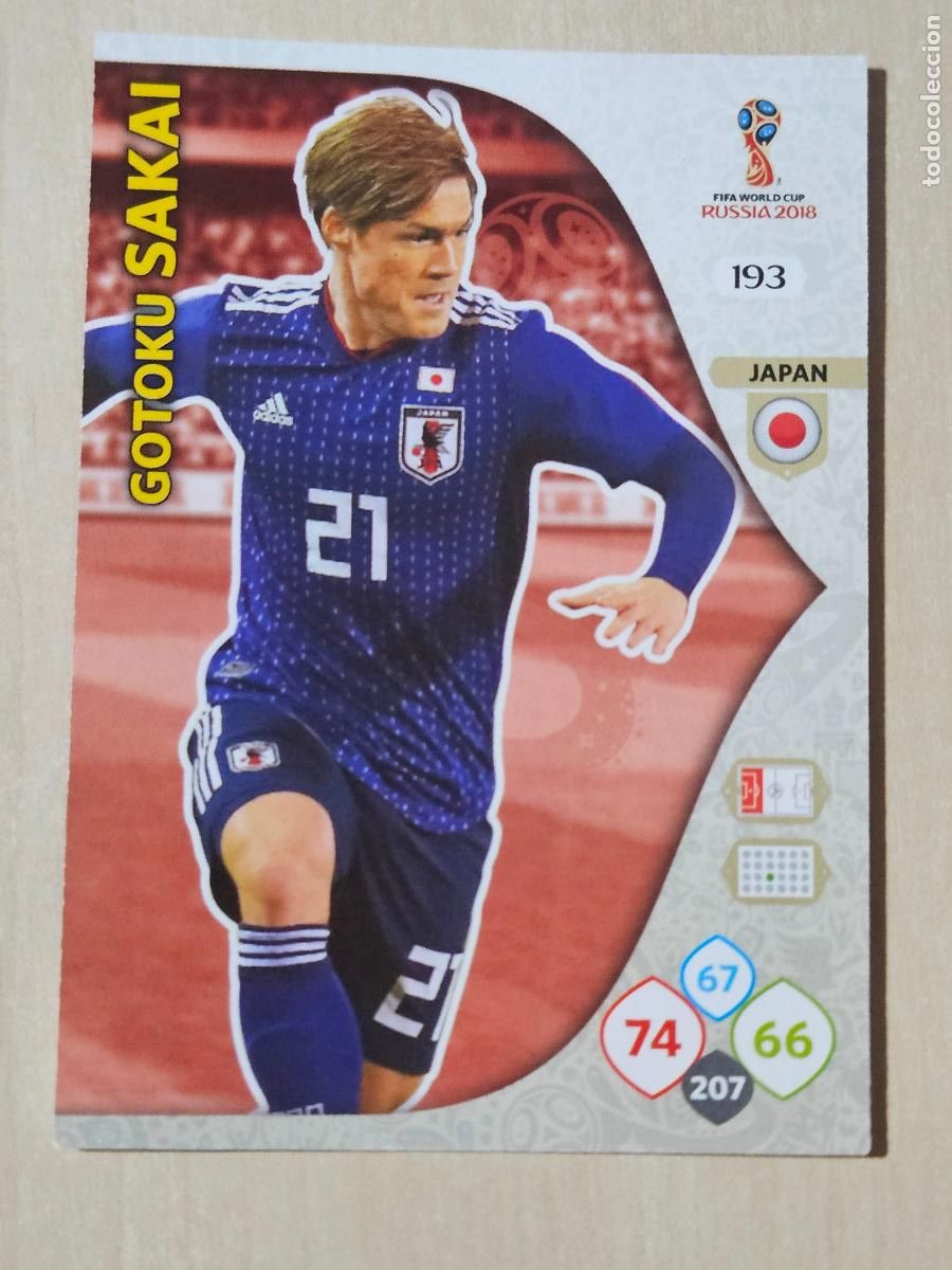 Cromos de F&uacute;tbol: N&ordm; 193 GOTOKU SAKAI - ADRENALYN 2018 MUNDIAL RUSIA - CROMO FICHA - JAPON