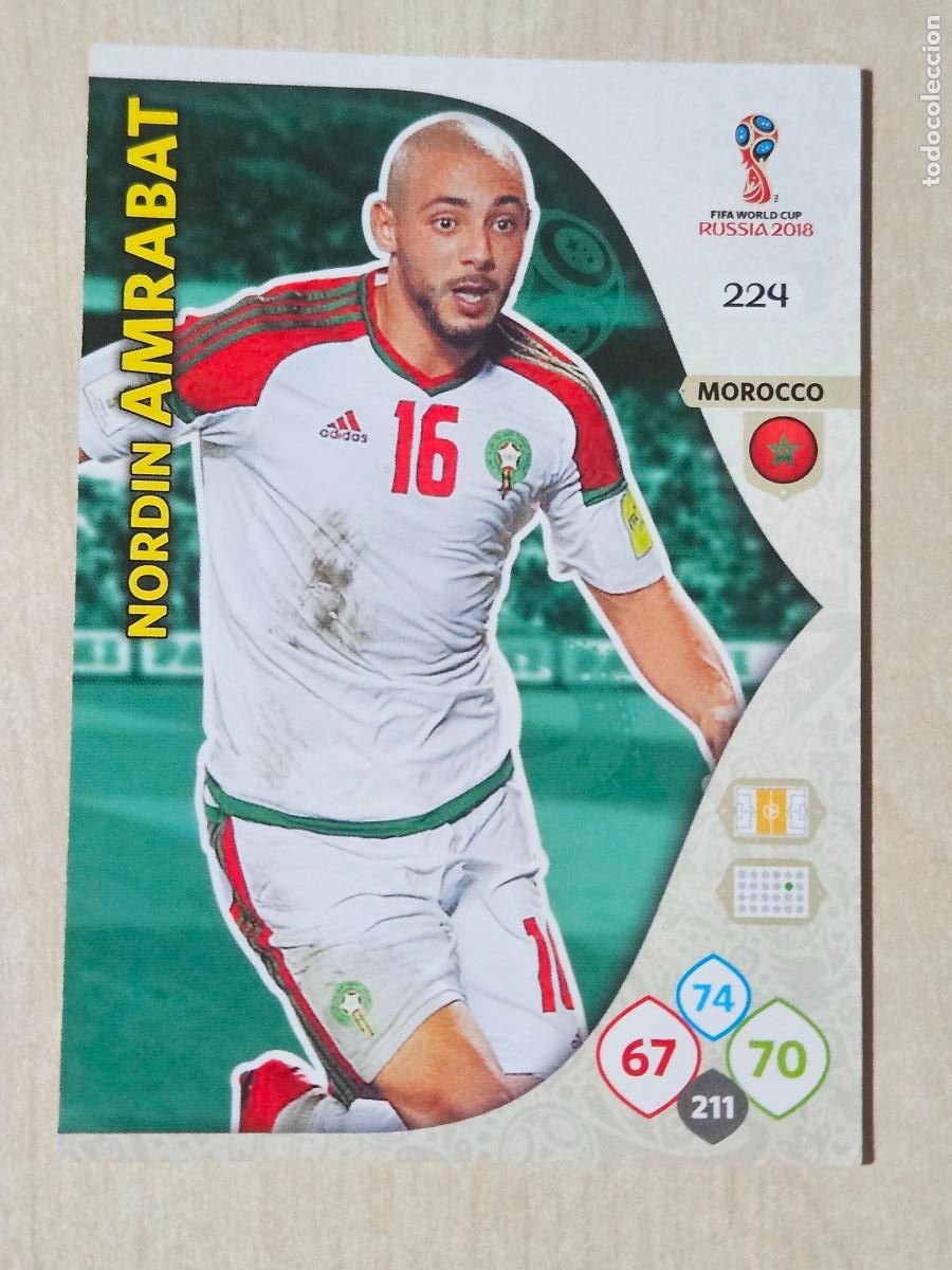 Cromos de F&uacute;tbol: N&ordm; 224 AMRABAT - ADRENALYN 2018 MUNDIAL RUSIA - CROMO FICHA - MARRUECOS