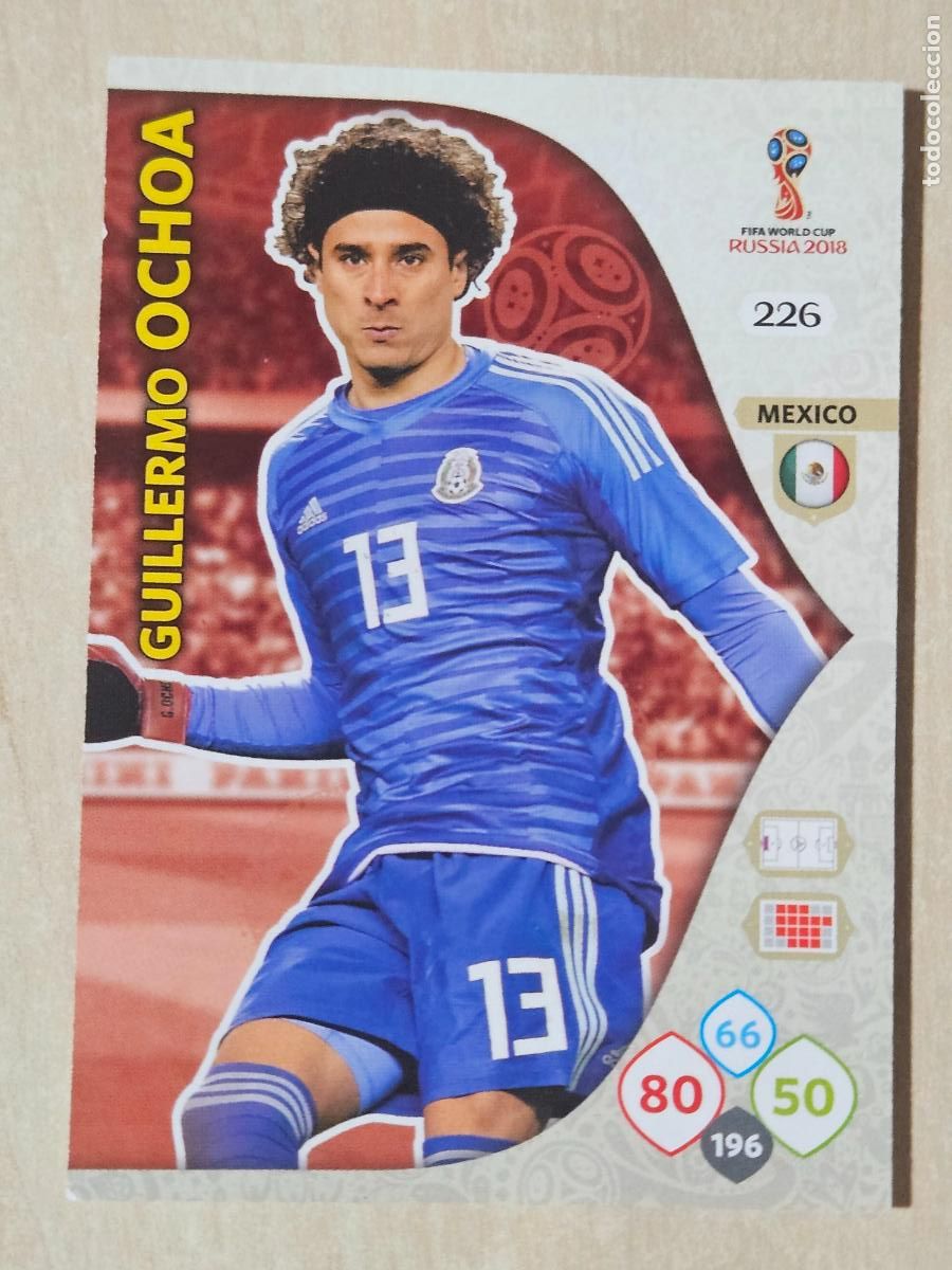 Cromos de F&uacute;tbol: N&ordm; 226 GUILLERMO OCHOA - ADRENALYN 2018 MUNDIAL RUSIA - CROMO FICHA - MEXICO