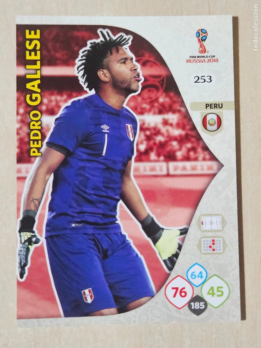 Cromos de F&uacute;tbol: N&ordm; 253 PEDRO GALLESE - ADRENALYN 2018 MUNDIAL RUSIA - CROMO FICHA - PERU