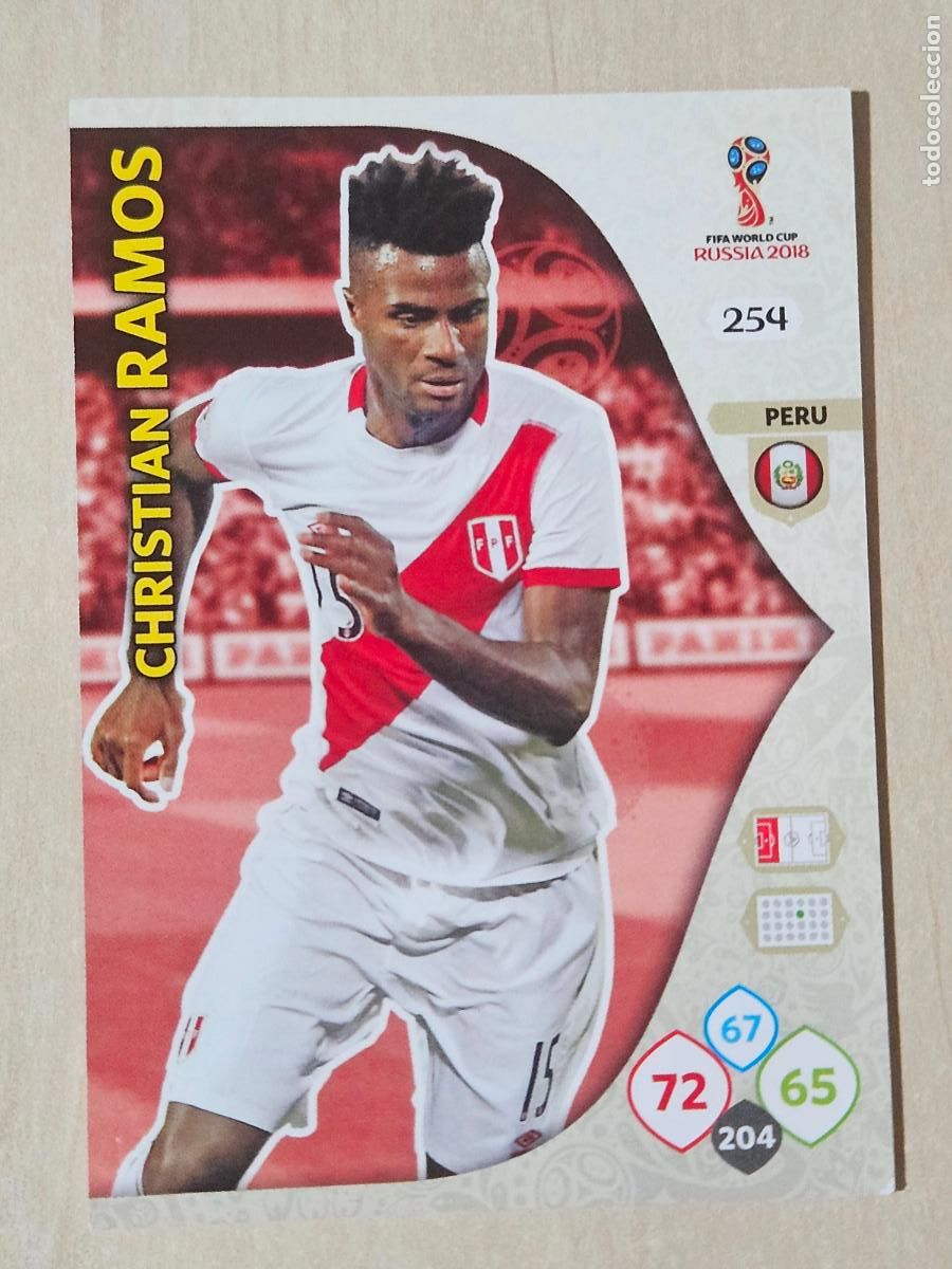 Cromos de F&uacute;tbol: N&ordm; 254 CHRISTIAN RAMOS - ADRENALYN 2018 MUNDIAL RUSIA - CROMO FICHA - PERU