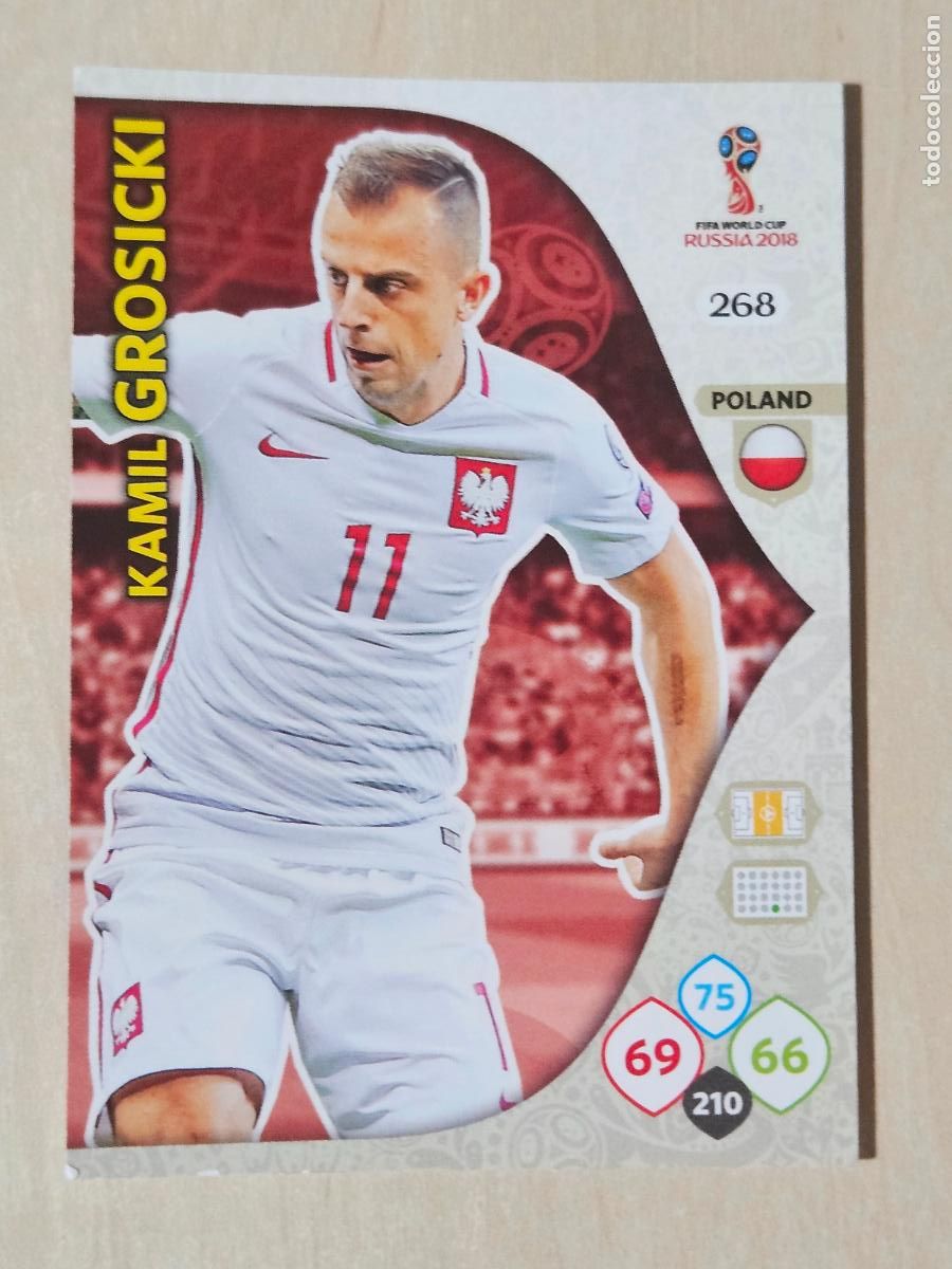 Cromos de F&uacute;tbol: N&ordm; 268 KAMIL GROSICKI - ADRENALYN 2018 MUNDIAL RUSIA - CROMO FICHA - POLONIA