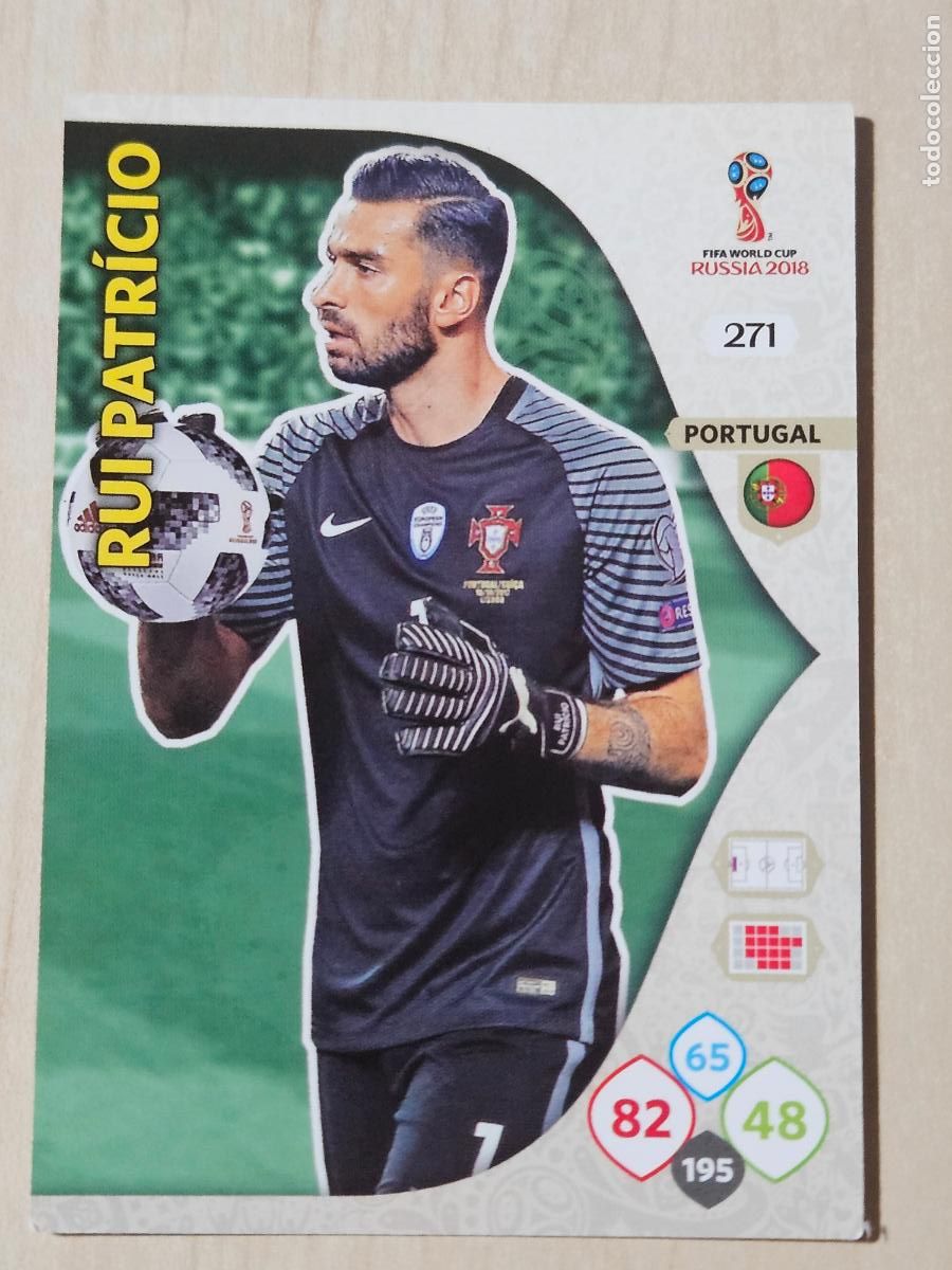 Cromos de F&uacute;tbol: N&ordm; 271 RUI PATRICIO - ADRENALYN 2018 MUNDIAL RUSIA - CROMO FICHA - PORTUGAL