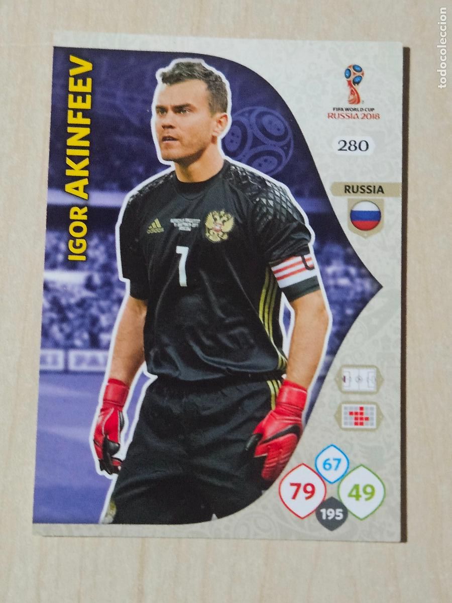 Cromos de F&uacute;tbol: N&ordm; 280 AKINFEEV - ADRENALYN 2018 MUNDIAL RUSIA - CROMO FICHA - RUSIA
