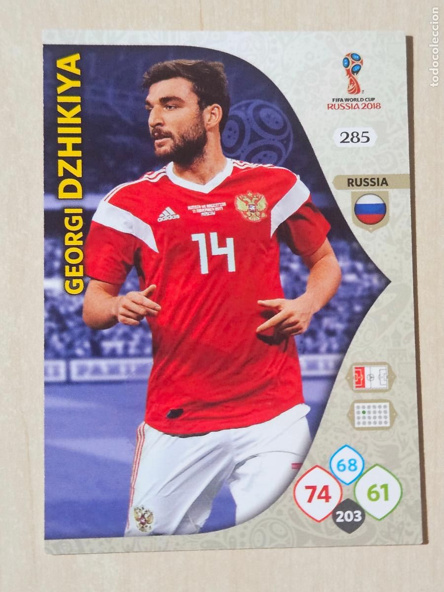 Cromos de F&uacute;tbol: N&ordm; 285 DZHIKIYA - ADRENALYN 2018 MUNDIAL RUSIA - CROMO FICHA - RUSIA