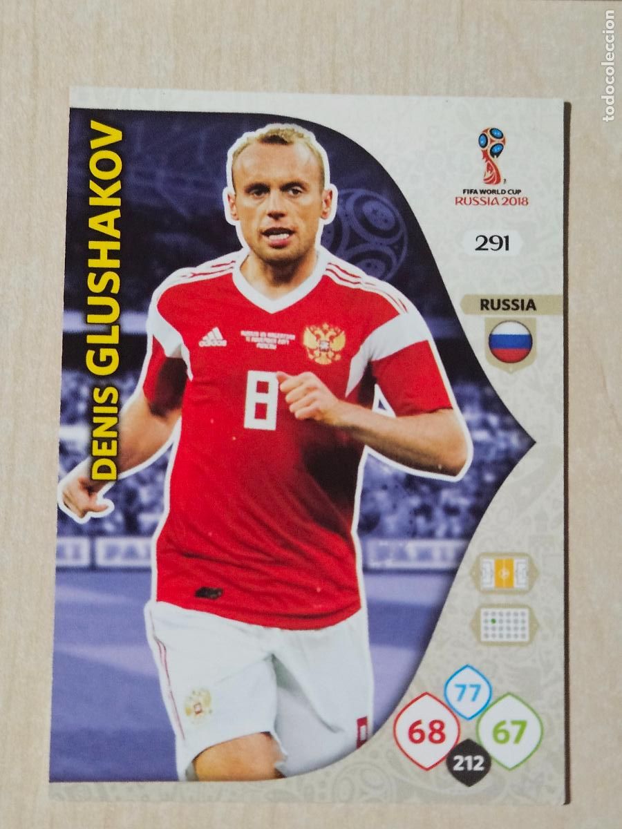Cromos de F&uacute;tbol: N&ordm; 291 GLUSHAKOV - ADRENALYN 2018 MUNDIAL RUSIA - CROMO FICHA - RUSIA