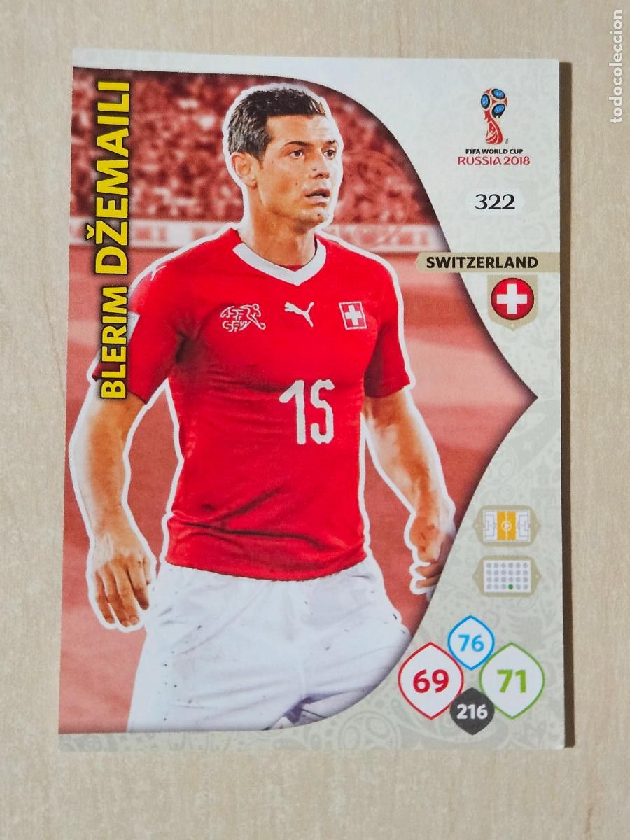 Cromos de F&uacute;tbol: N&ordm; 322 DZEMAILI - ADRENALYN 2018 MUNDIAL RUSIA - CROMO FICHA - SUIZA