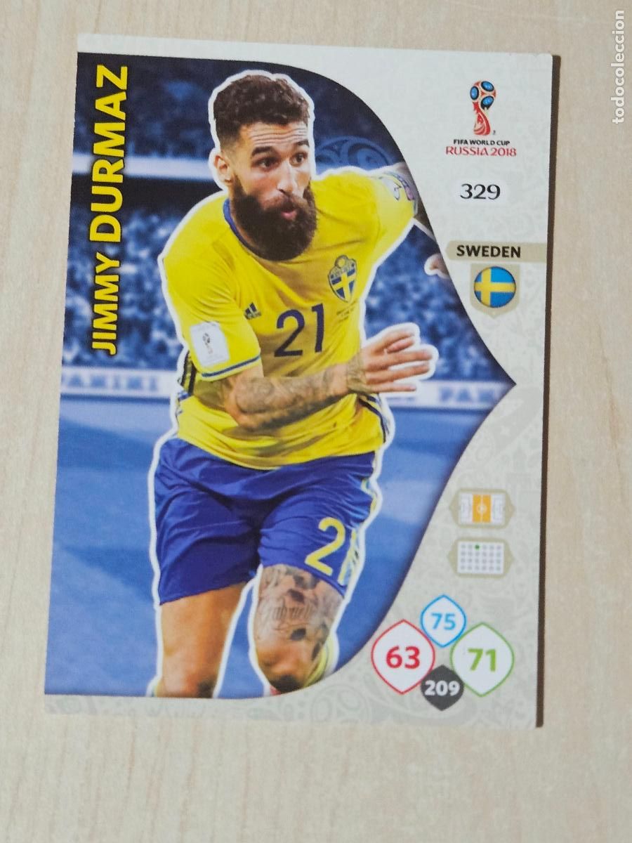 Cromos de F&uacute;tbol: N&ordm; 329 DURMAZ - ADRENALYN 2018 MUNDIAL RUSIA - CROMO FICHA - SUECIA