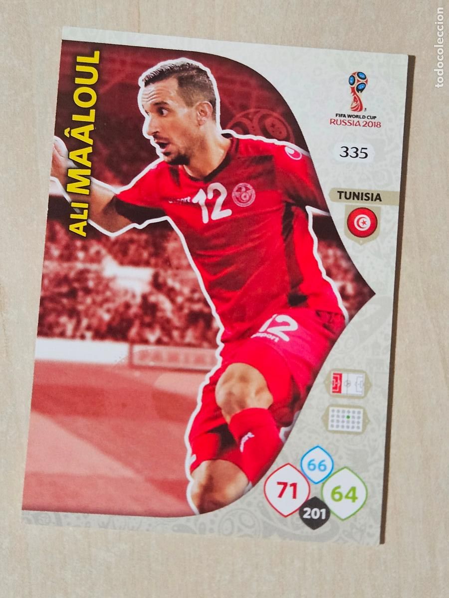 Cromos de F&uacute;tbol: N&ordm; 335 ALI MAALOUL - ADRENALYN 2018 MUNDIAL RUSIA - CROMO FICHA - TU&Ntilde;EZ